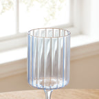 Dusklia - Lucinda Scalloped Edge Wine Glasses - Set of 4 - Blue
