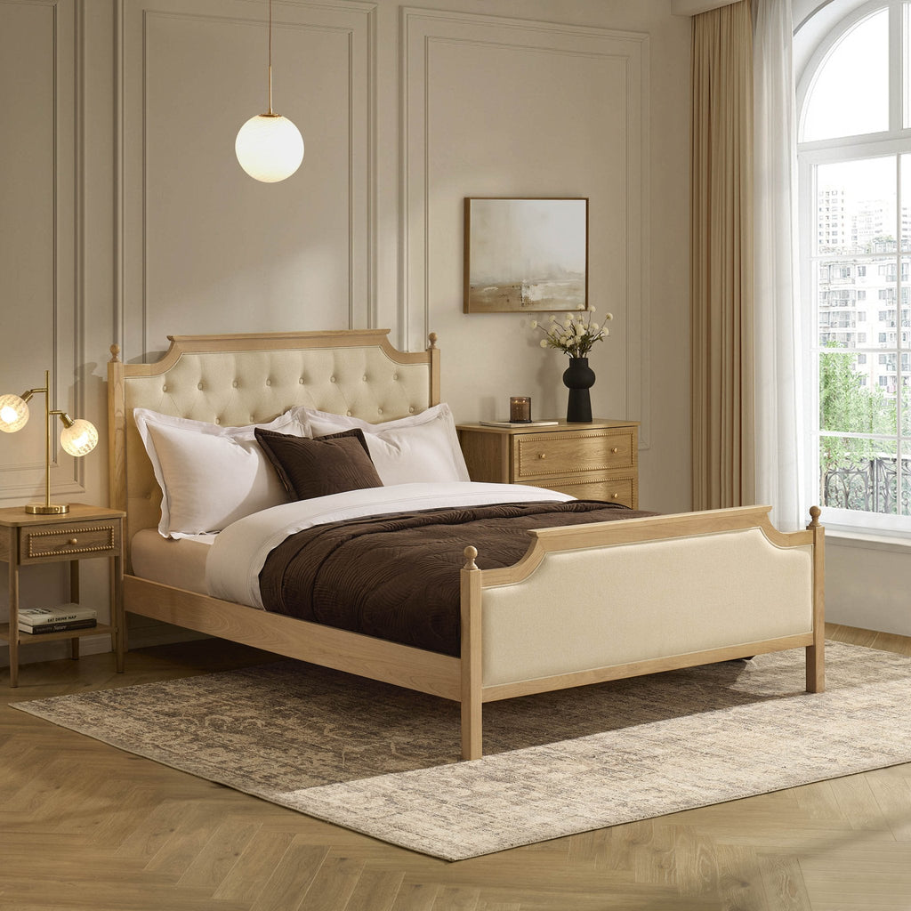Dusklia - Luxor Bed Frame - Cream Linen