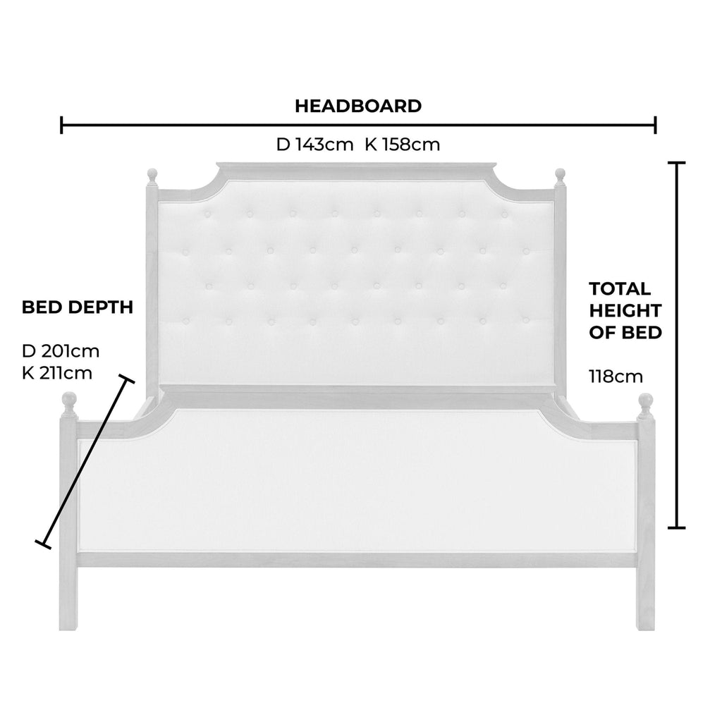 Dusklia - Luxor Bed Frame - Cream Linen