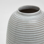 Dusklia - Lydia Ribbed Glaze Vase - Grey/White