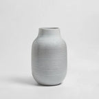 Dusklia - Lydia Ribbed Glaze Vase - Grey/White