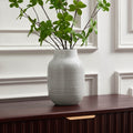 Dusklia - Lydia Ribbed Glaze Vase - Grey/White