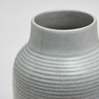 Dusklia - Lydia Ribbed Glaze Vase - Grey/White