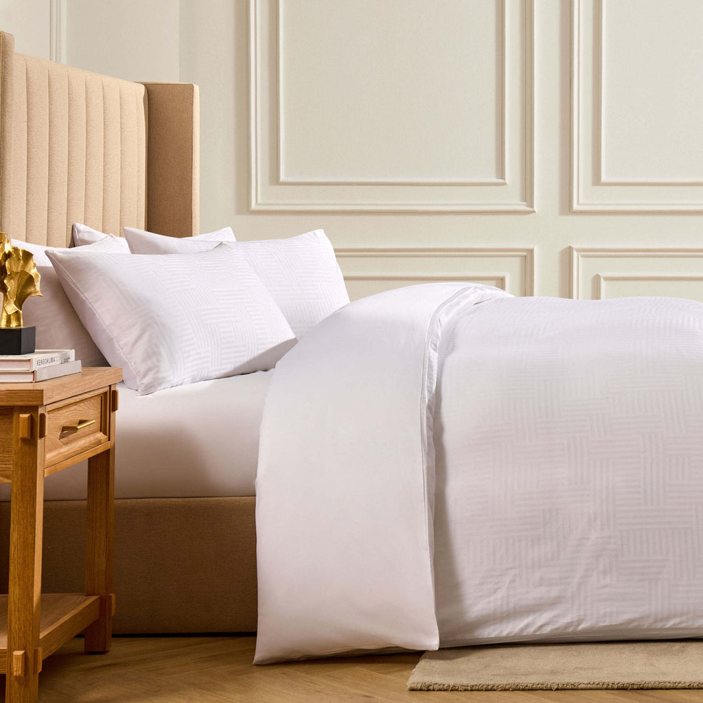 Dusklia - Lyla Cotton Lyocell Duvet Cover & Pillowcase Set - White