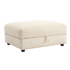 Dusklia - Lyon Storage Pouffe - Speckled Sand Boucle