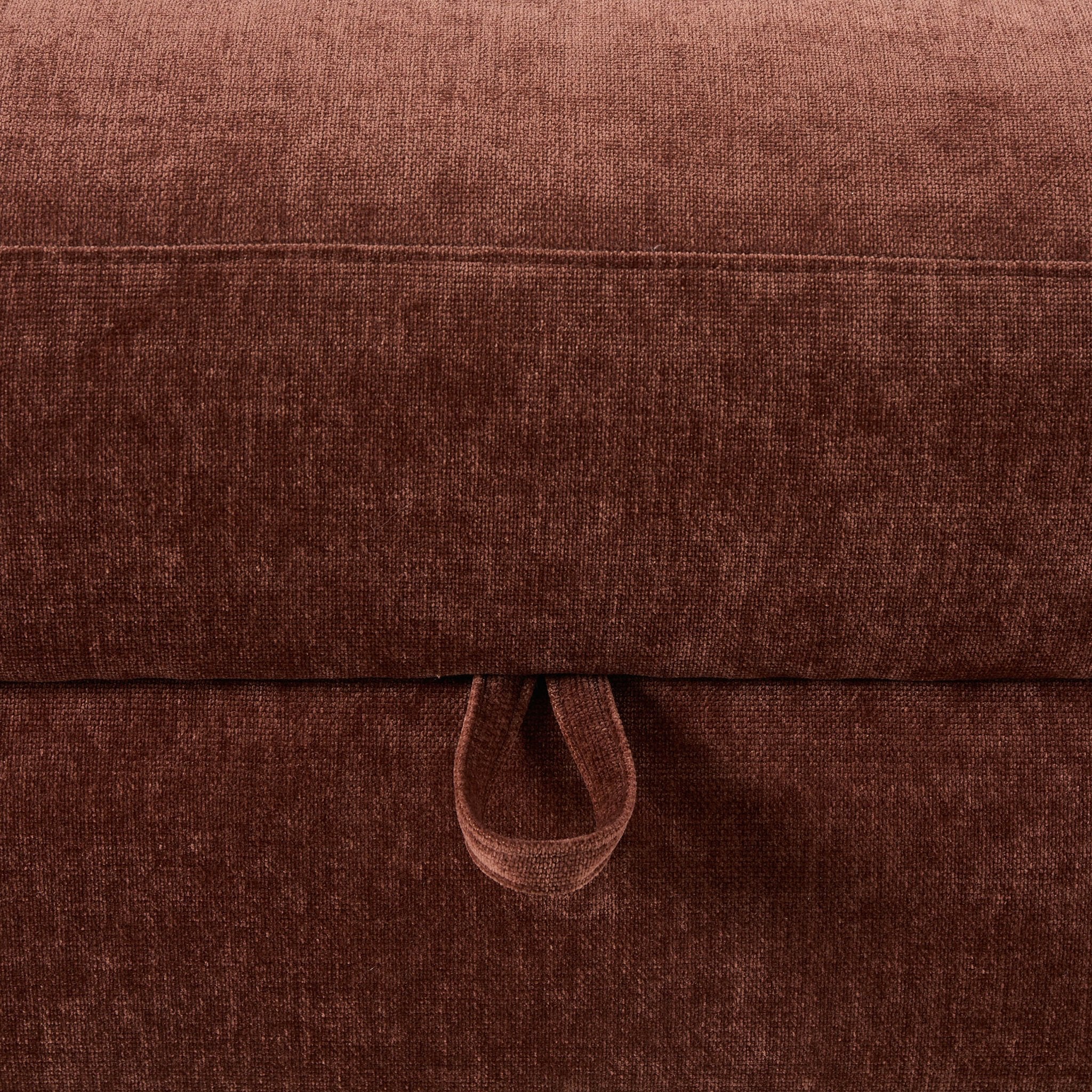 Dusklia - Lyon Storage Pouffe - Chenille Dark Rust