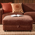 Dusklia - Lyon Storage Pouffe - Chenille Dark Rust