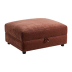 Dusklia - Lyon Storage Pouffe - Chenille Dark Rust