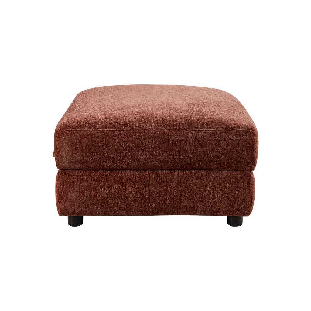 Dusklia - Lyon Storage Pouffe - Chenille Dark Rust
