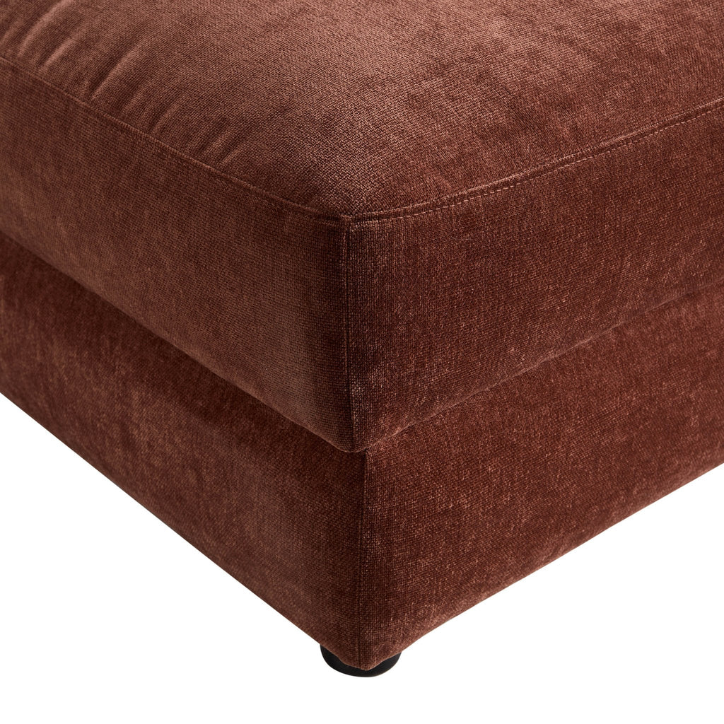 Dusklia - Lyon Storage Pouffe - Chenille Dark Rust
