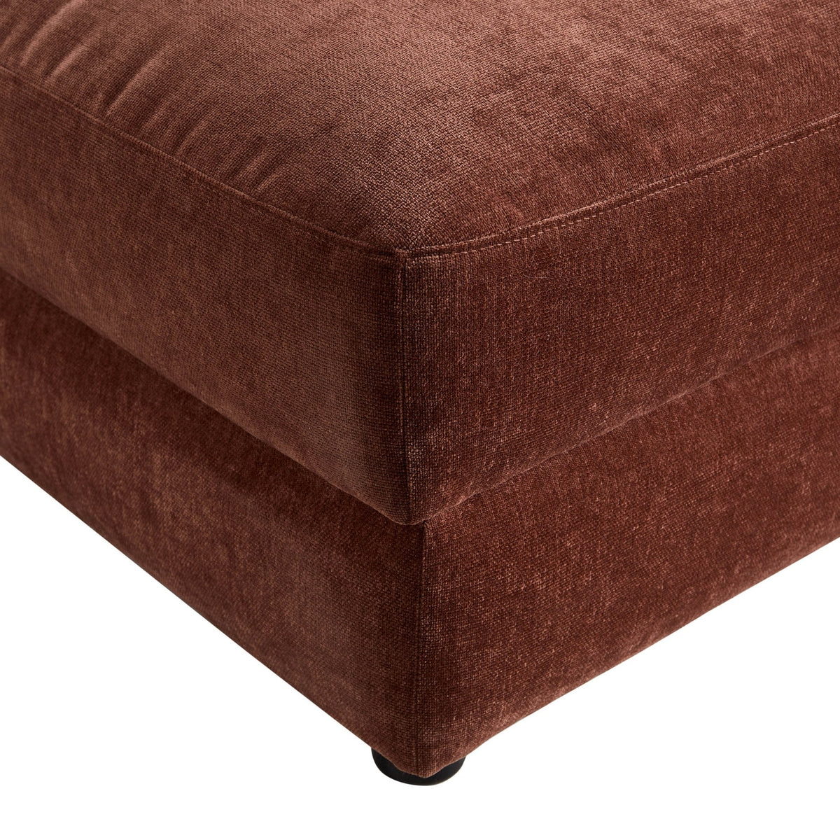 Dusklia - Lyon Storage Pouffe - Chenille Dark Rust