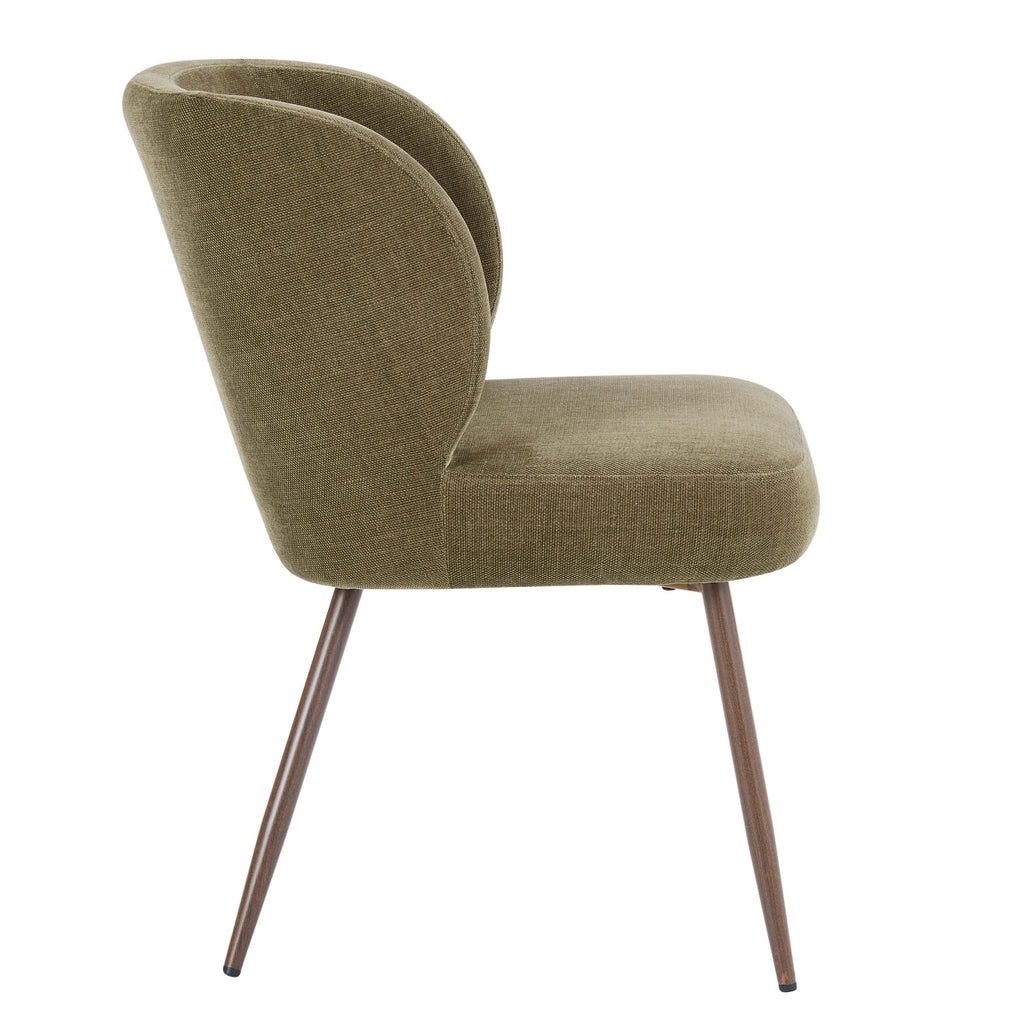 Dusklia - Mabel Set of 2 Dining Chairs - Chenille Olive