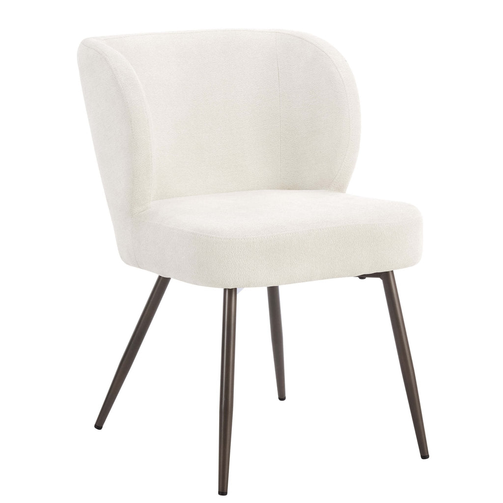 Dusklia - Mabel Set of 2 Dining Chairs - Ivory Chenille