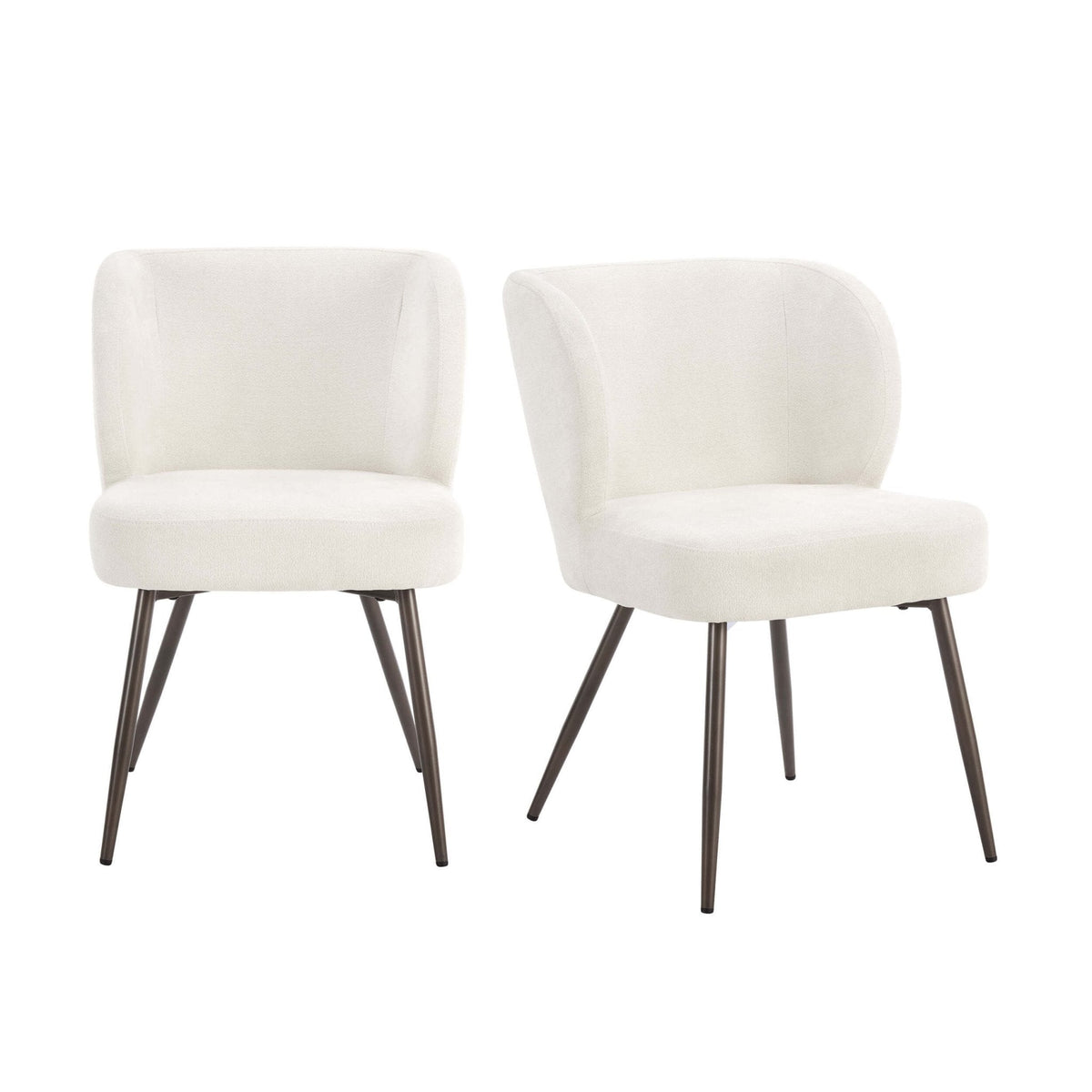 Dusklia - Mabel Set of 2 Dining Chairs - Ivory Chenille