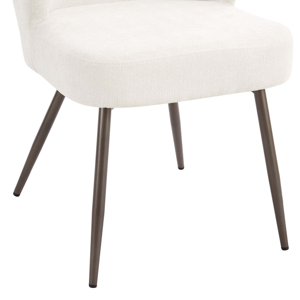 Dusklia - Mabel Set of 2 Dining Chairs - Ivory Chenille