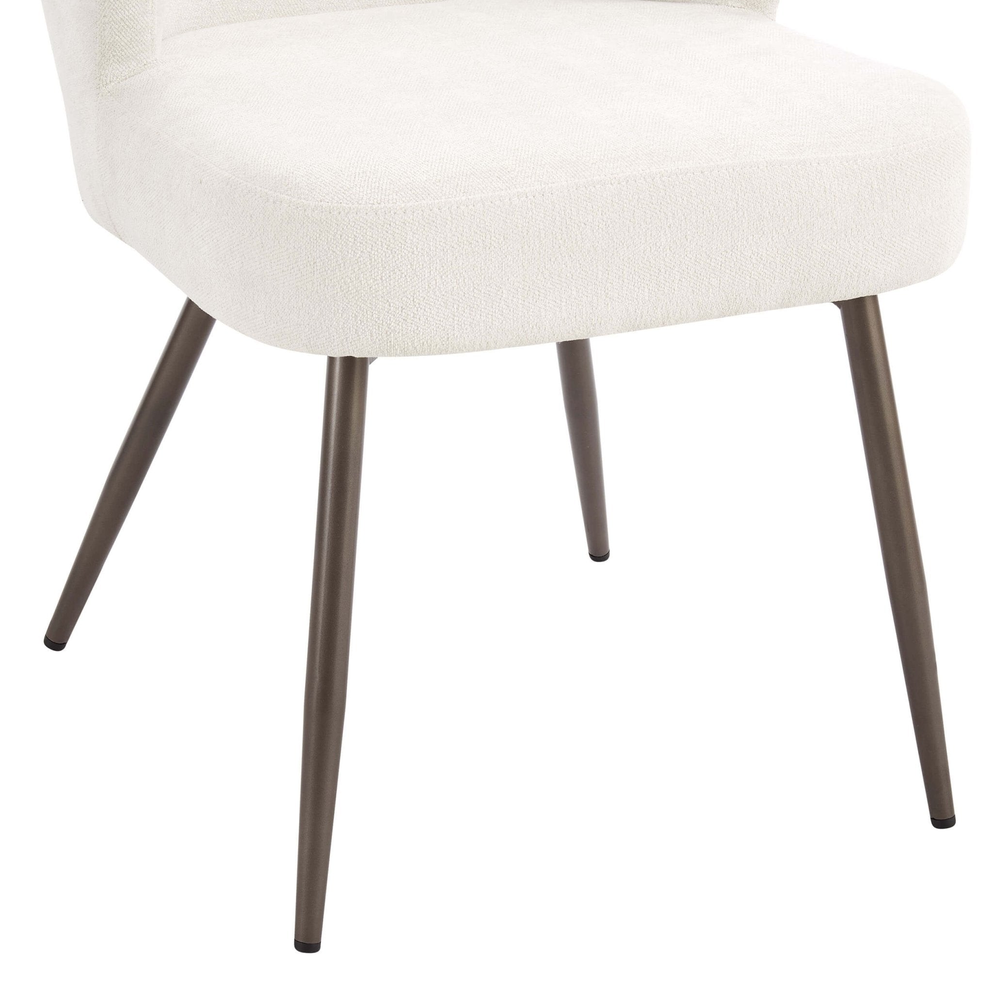 Dusklia - Mabel Set of 2 Dining Chairs - Ivory Chenille