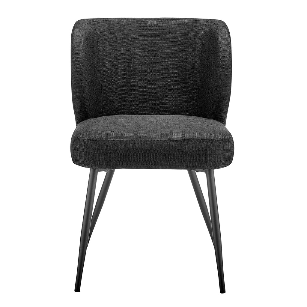 Dusklia - Mabel Set of 2 Dining Chairs - Linen Look - Black