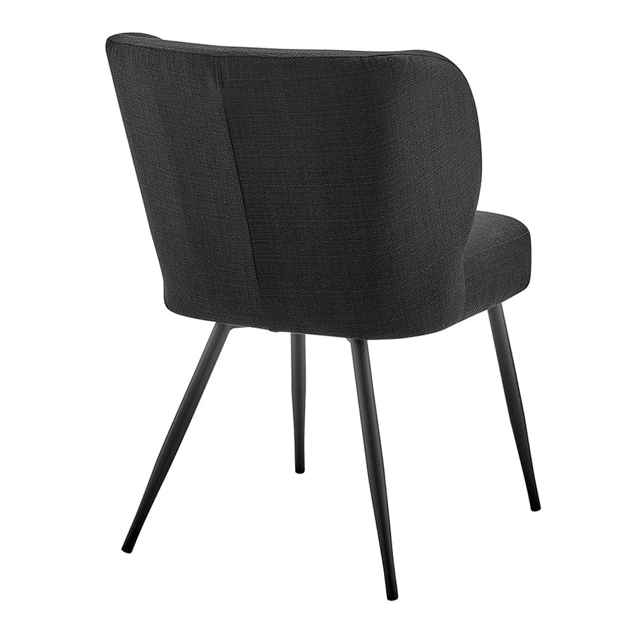 Dusklia - Mabel Set of 2 Dining Chairs - Linen Look - Black