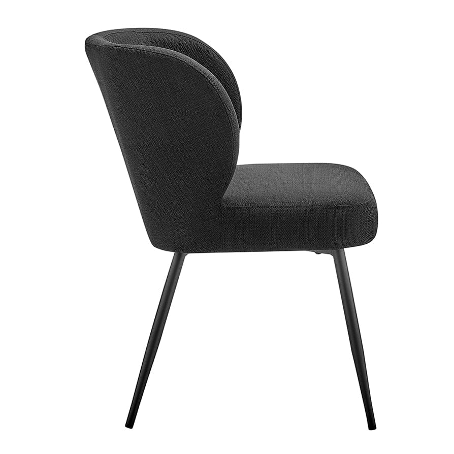 Dusklia - Mabel Set of 2 Dining Chairs - Linen Look - Black