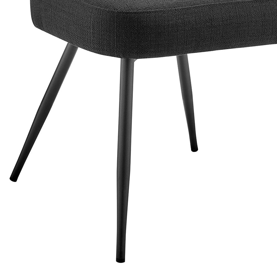 Dusklia - Mabel Set of 2 Dining Chairs - Linen Look - Black