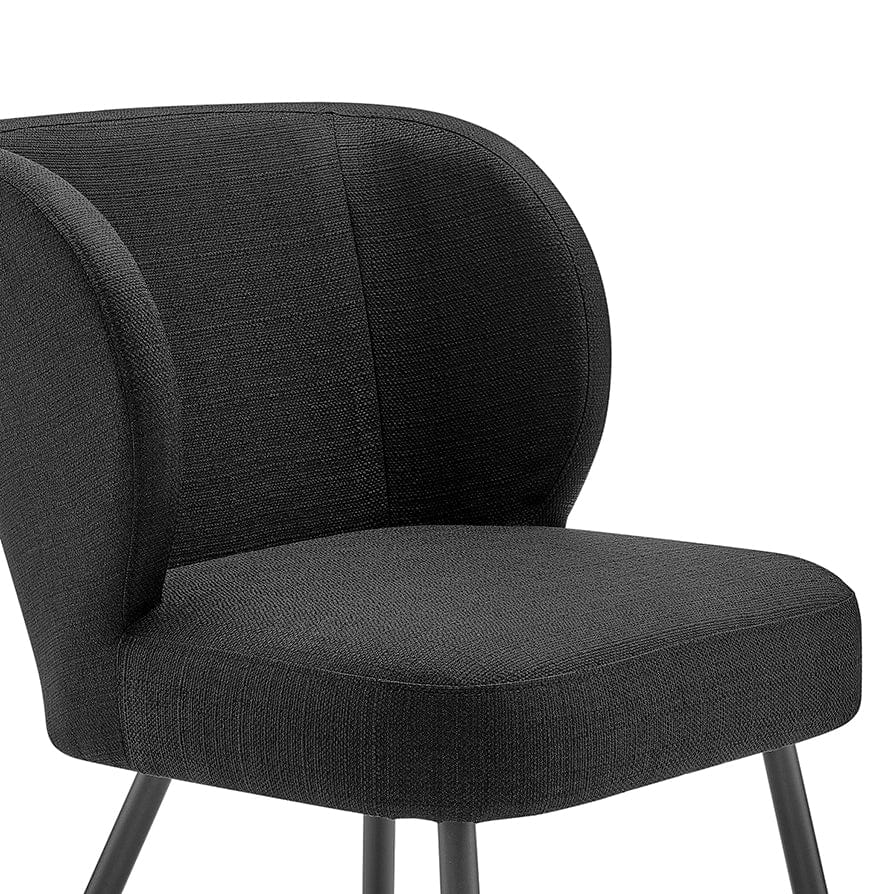 Dusklia - Mabel Set of 2 Dining Chairs - Linen Look - Black