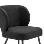 Dusklia - Mabel Set of 2 Dining Chairs - Linen Look - Black