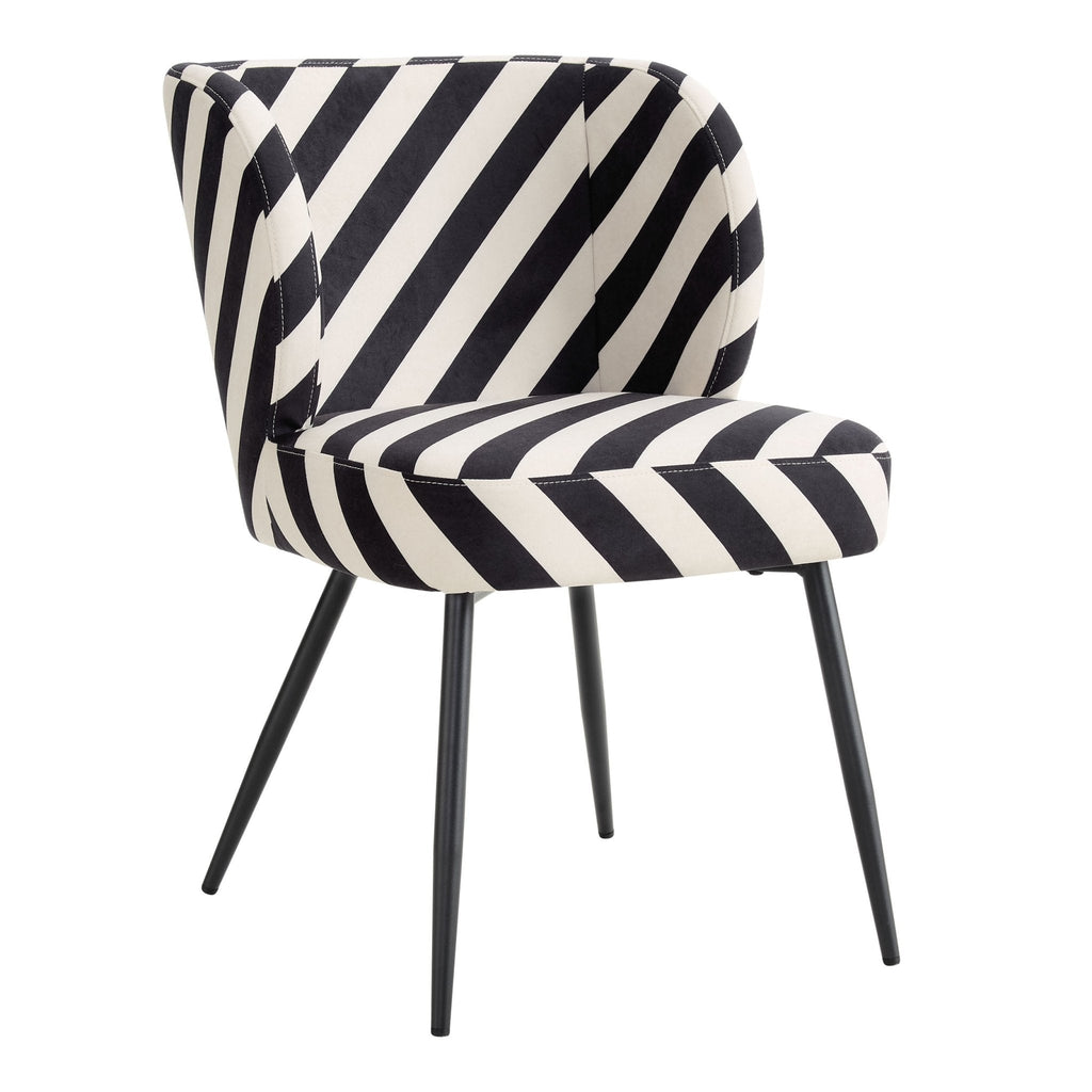 Dusklia - Mabel Set of 2 Dining Chairs - Mono Stripe