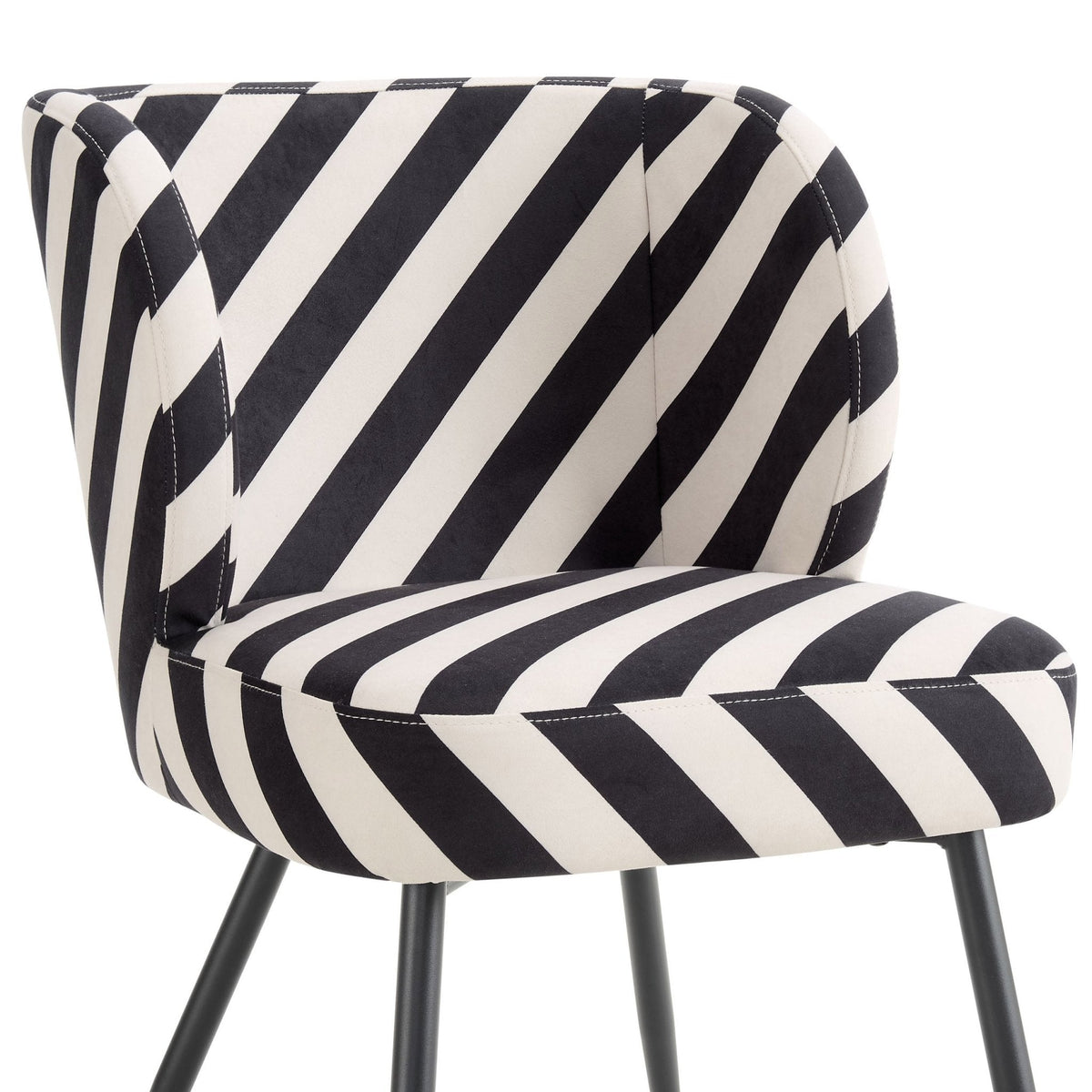 Dusklia - Mabel Set of 2 Dining Chairs - Mono Stripe
