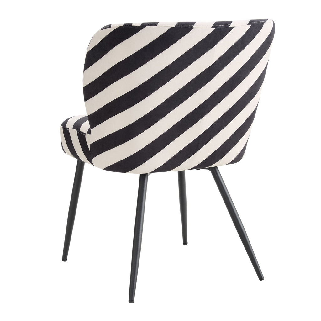 Dusklia - Mabel Set of 2 Dining Chairs - Mono Stripe