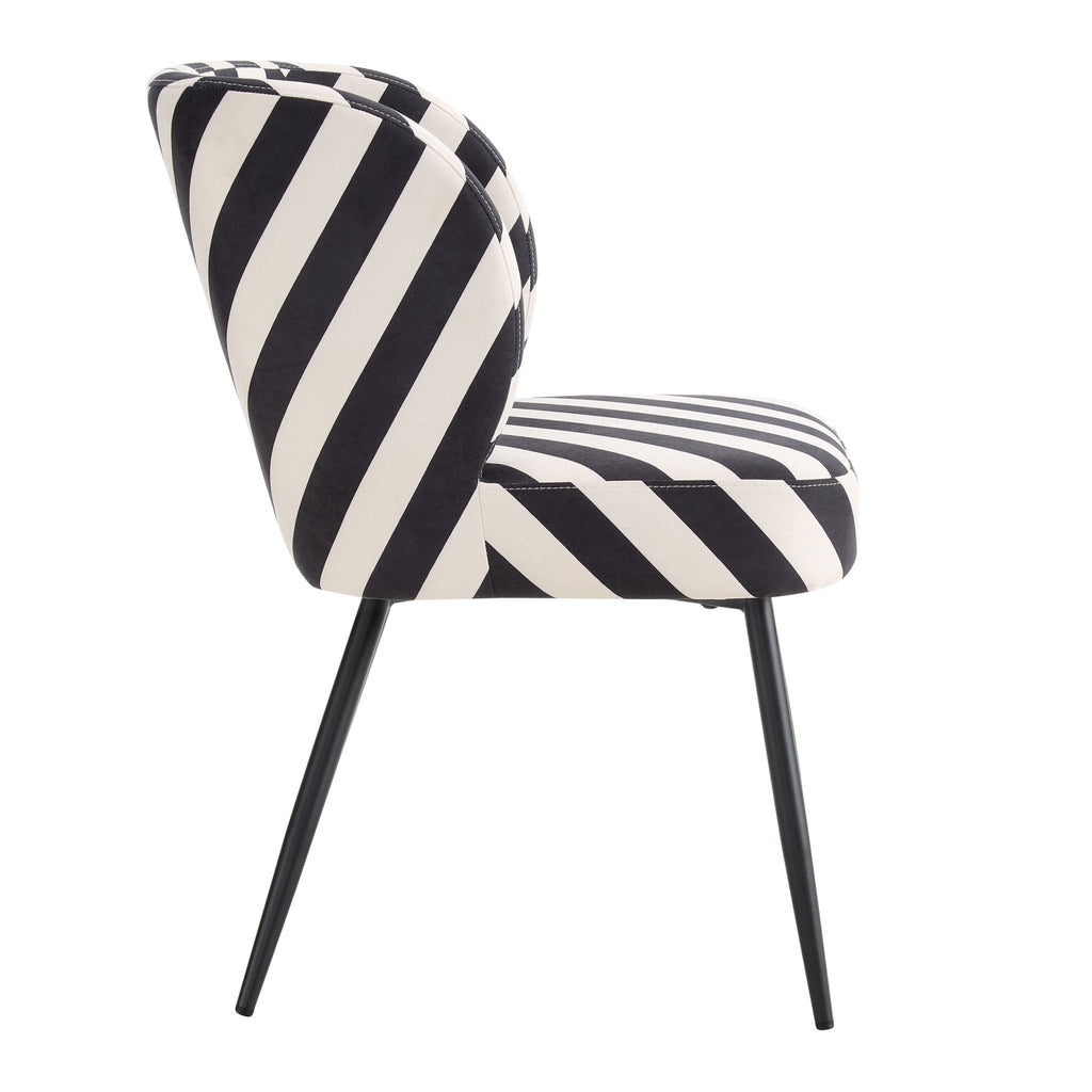Dusklia - Mabel Set of 2 Dining Chairs - Mono Stripe
