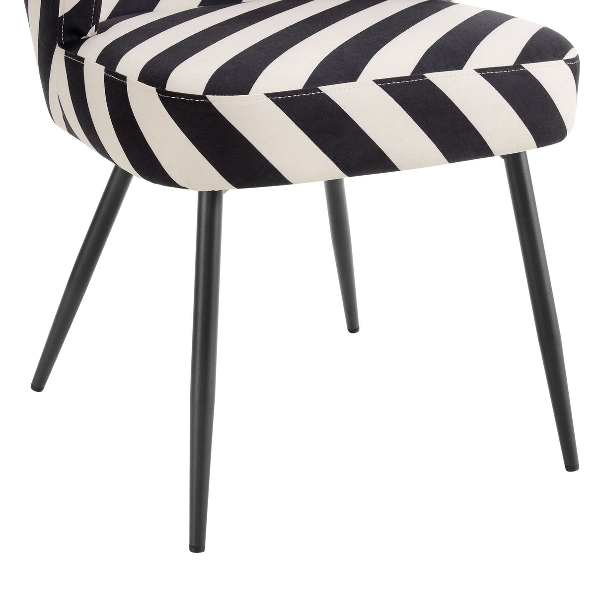 Dusklia - Mabel Set of 2 Dining Chairs - Mono Stripe