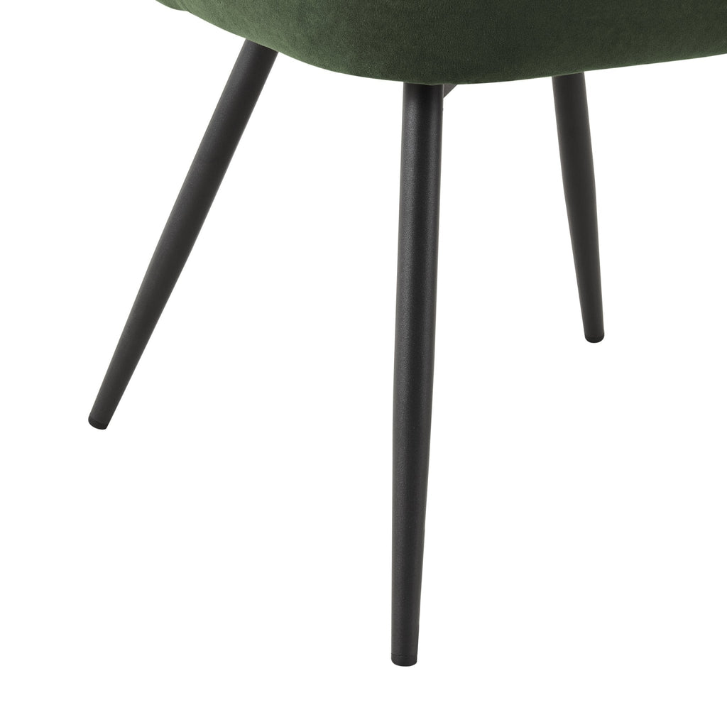Dusklia - Mabel Set of 2 Dining Chairs - Velvet  - Dark Olive