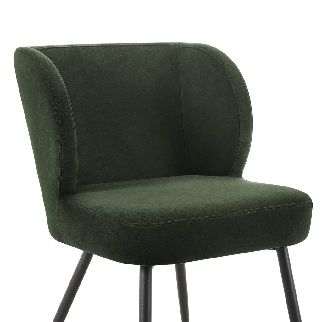 Dusklia - Mabel Set of 2 Dining Chairs - Velvet  - Dark Olive
