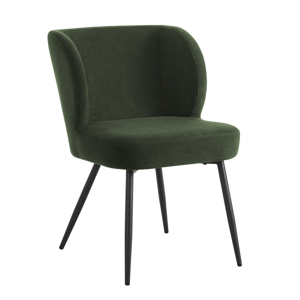 Dusklia - Mabel Set of 2 Dining Chairs - Velvet  - Dark Olive