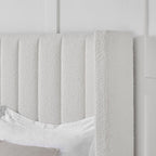 Dusklia - Madison Bouclé Ottoman Storage Bed - Off White