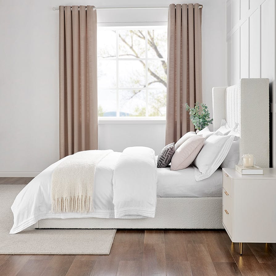Dusklia - Madison Bouclé Ottoman Storage Bed - Off White