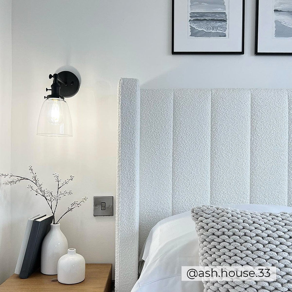 Dusklia - Madison Bouclé Ottoman Storage Bed - Off White