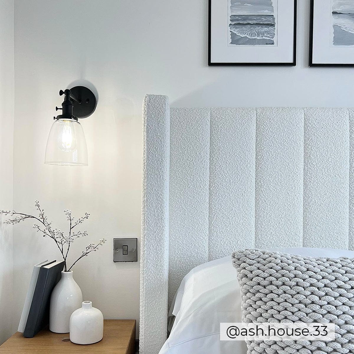 Dusklia - Madison Bouclé Ottoman Storage Bed - Off White