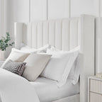 Dusklia - Madison Bouclé Ottoman Storage Bed - Off White