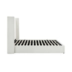 Dusklia - Madison Bouclé Ottoman Storage Bed - Off White