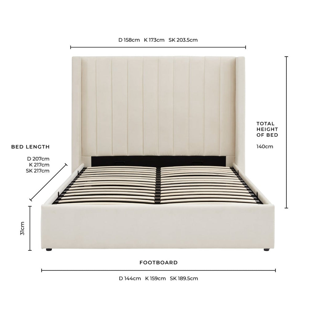 Dusklia - Madison Ottoman Storage Bed - Ecru