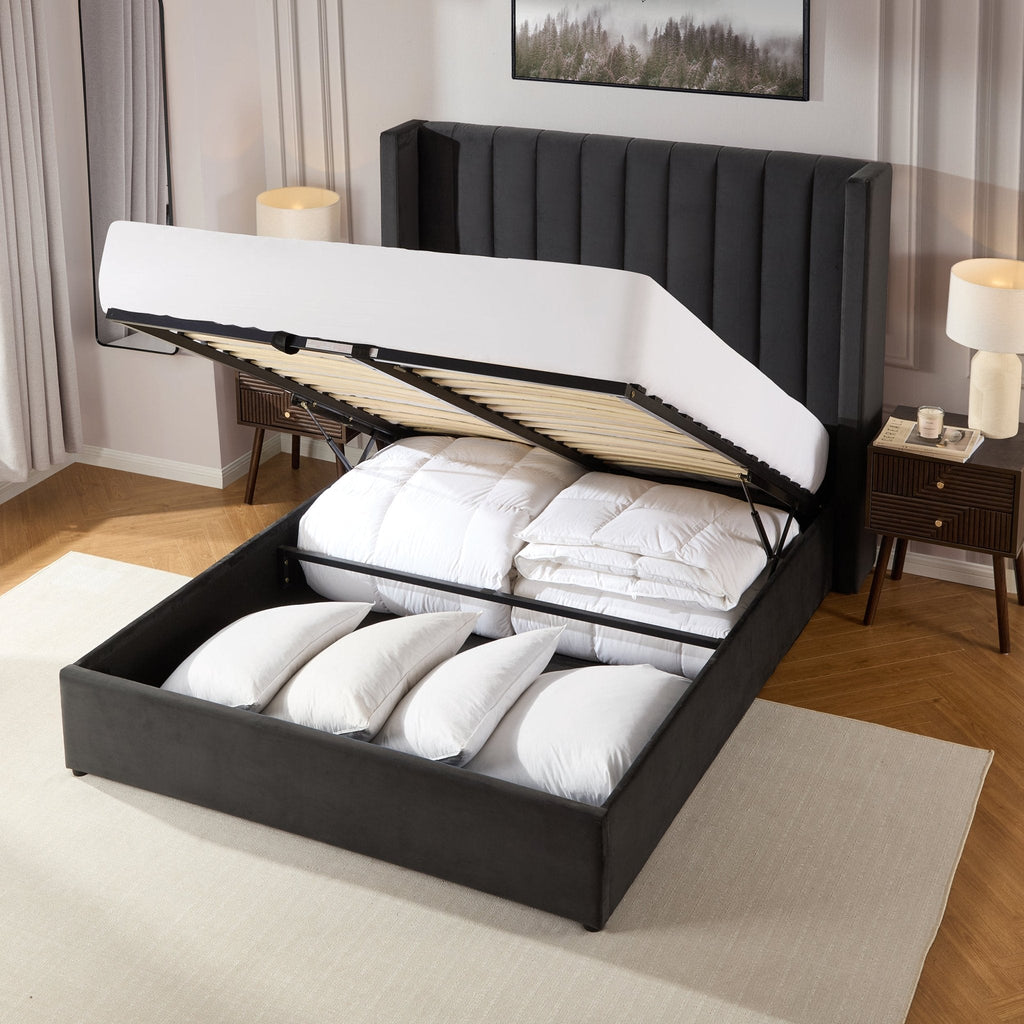 Dusklia - Madison Ottoman Storage Bed - Ink
