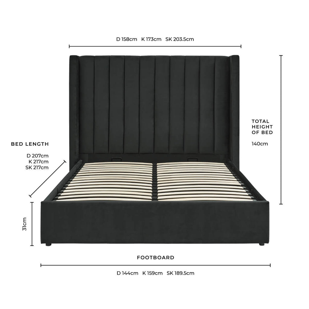 Dusklia - Madison Ottoman Storage Bed - Ink