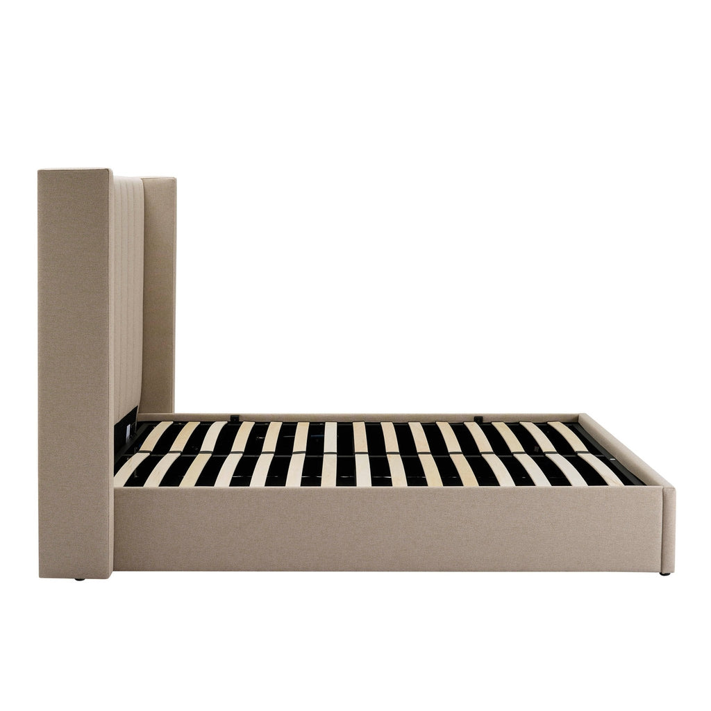 Dusklia - Madison Ottoman Storage Bed - Oatmeal
