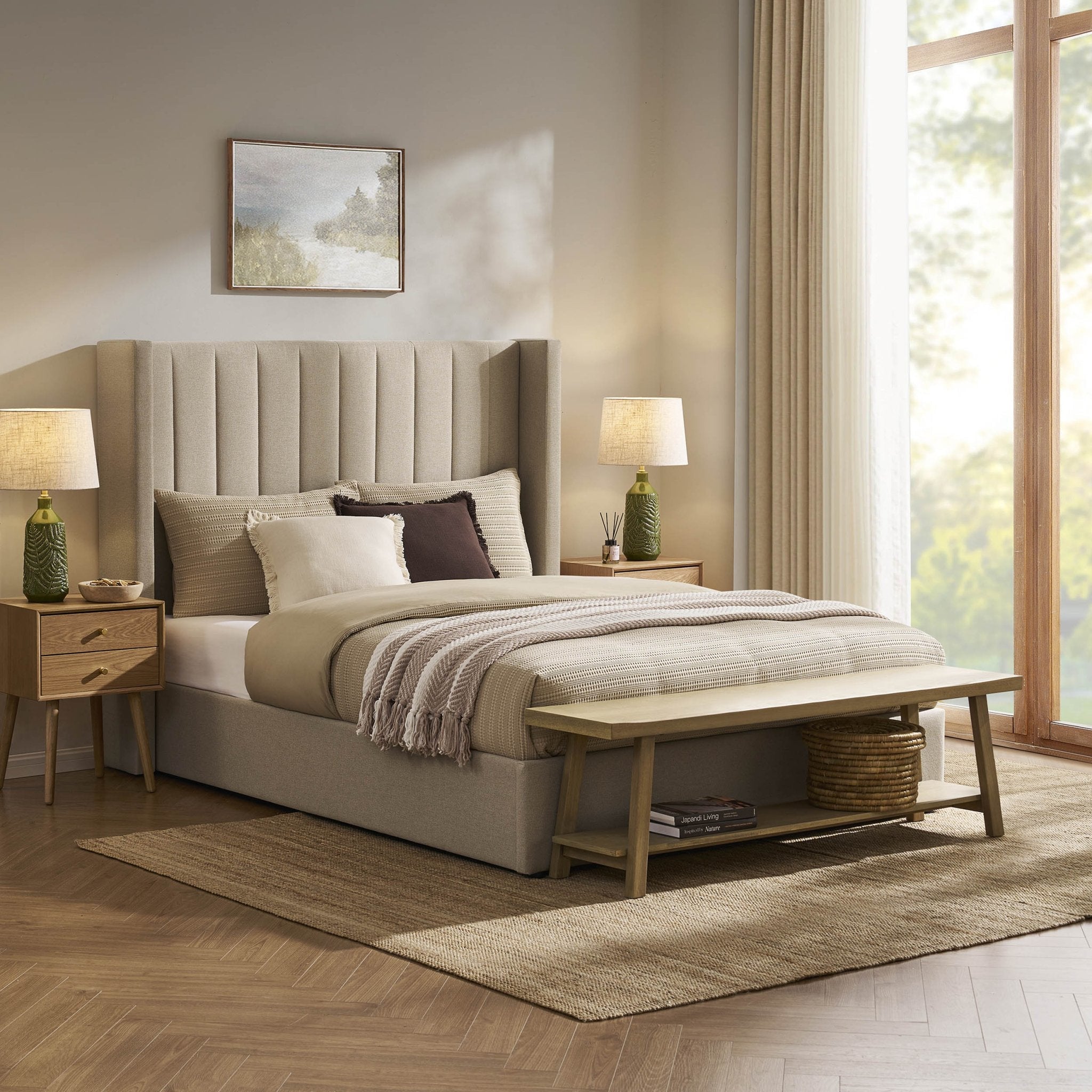 Dusklia - Madison Ottoman Storage Bed - Oatmeal