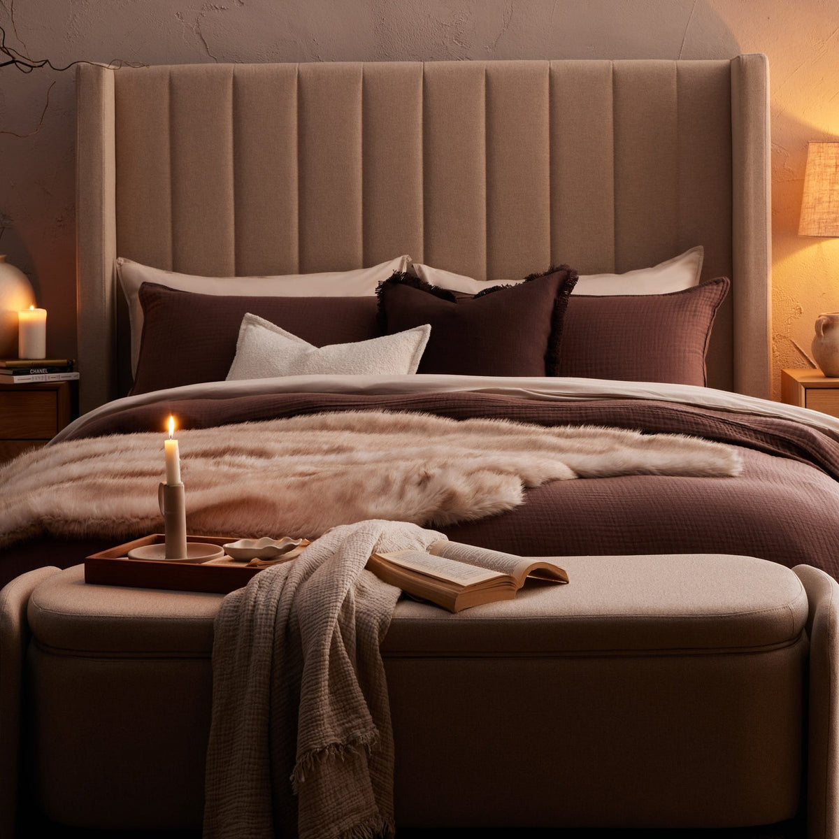 Dusklia - Madison Ottoman Storage Bed - Oatmeal