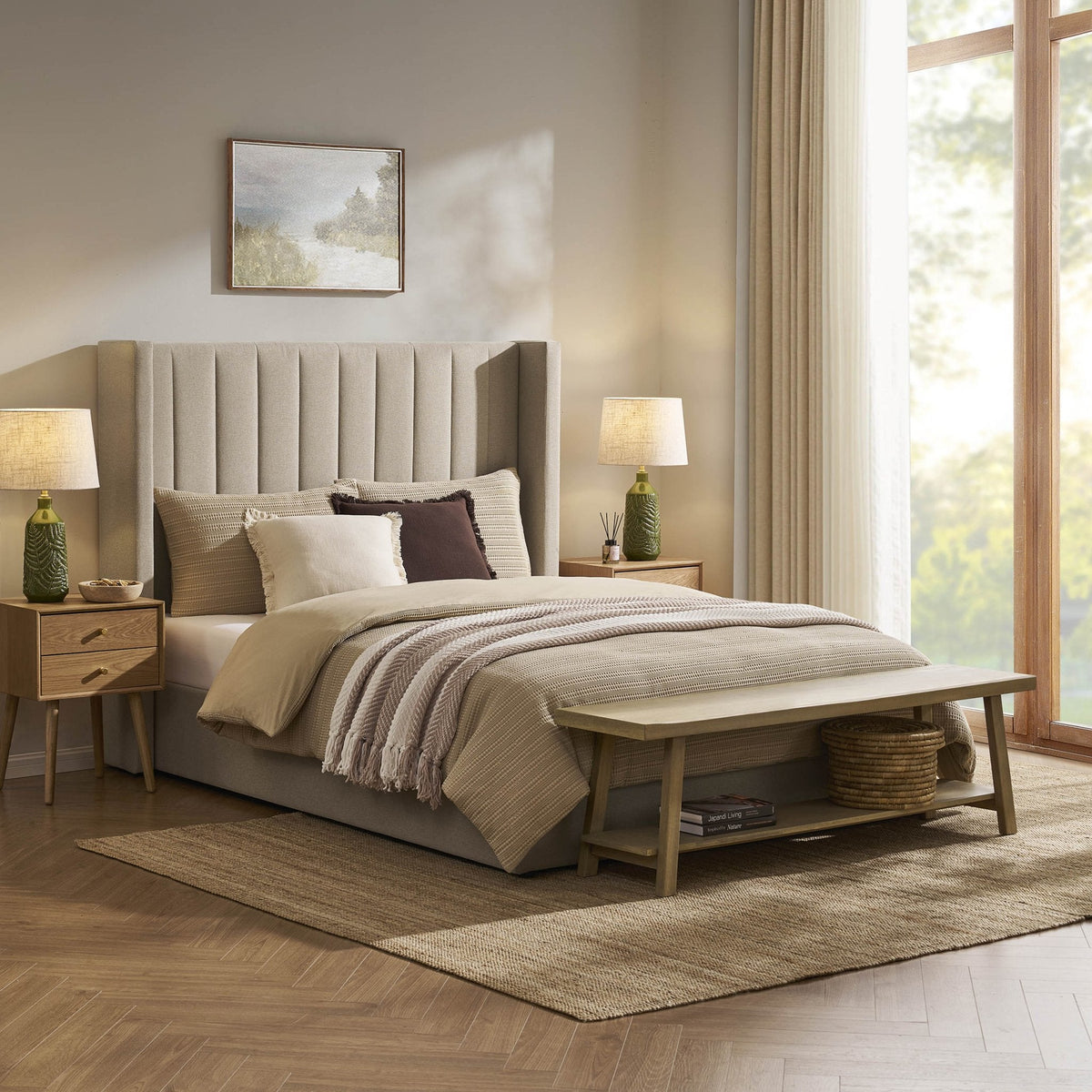 Dusklia - Madison Ottoman Storage Bed - Oatmeal