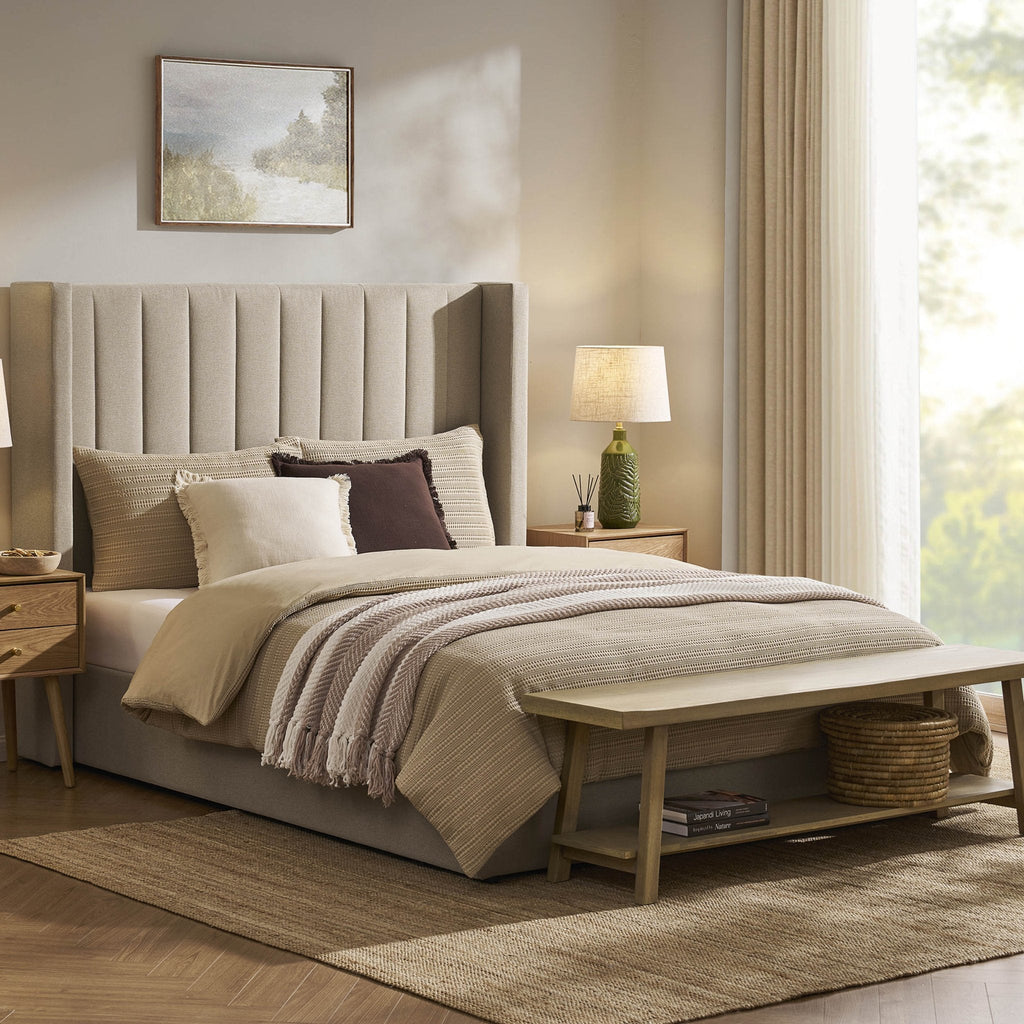 Dusklia - Madison Ottoman Storage Bed - Oatmeal