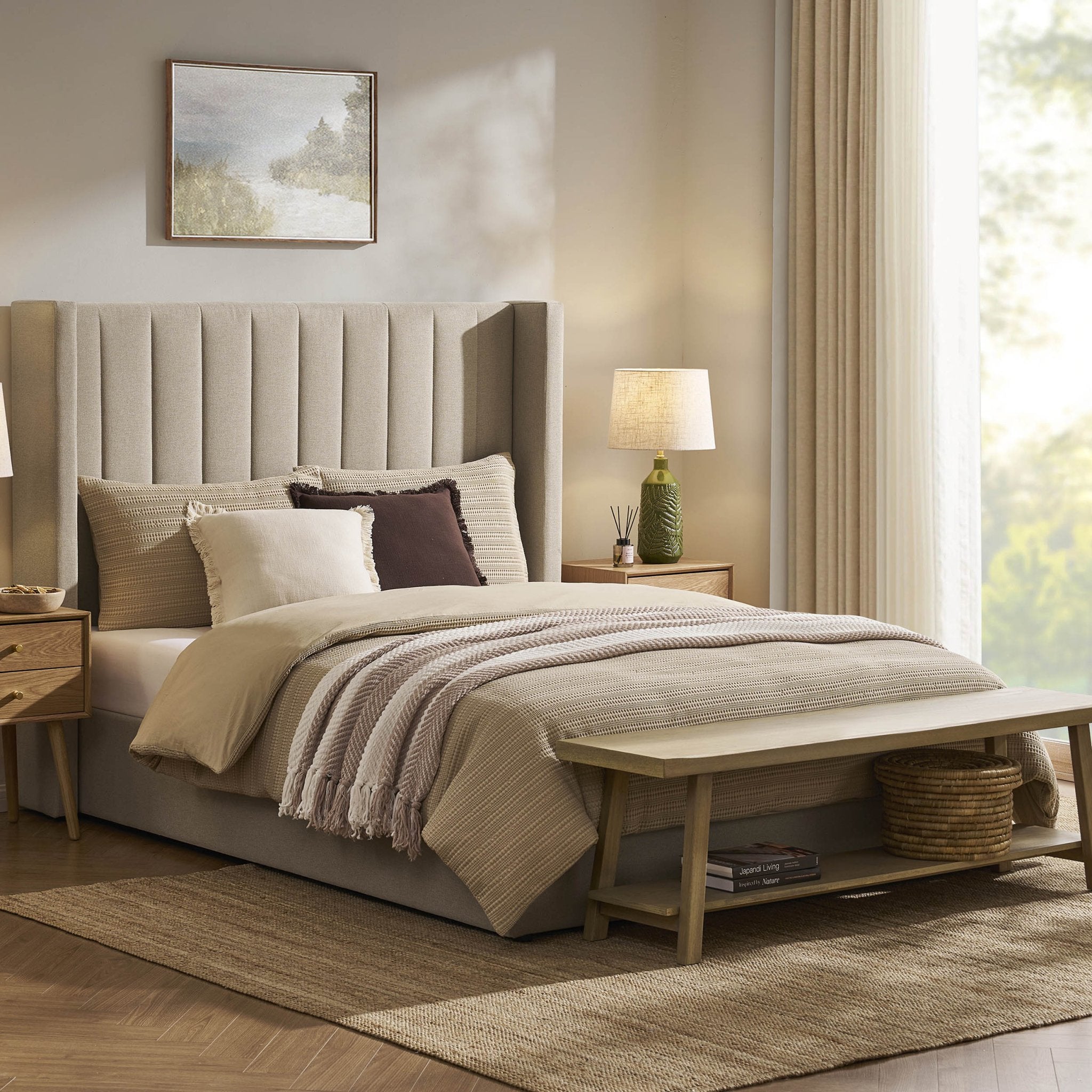 Dusklia - Madison Ottoman Storage Bed - Oatmeal
