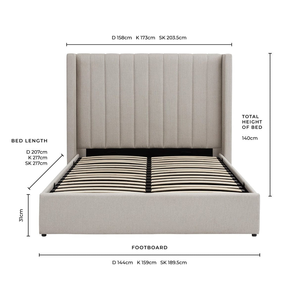 Dusklia - Madison Ottoman Storage Bed - Stone Grey